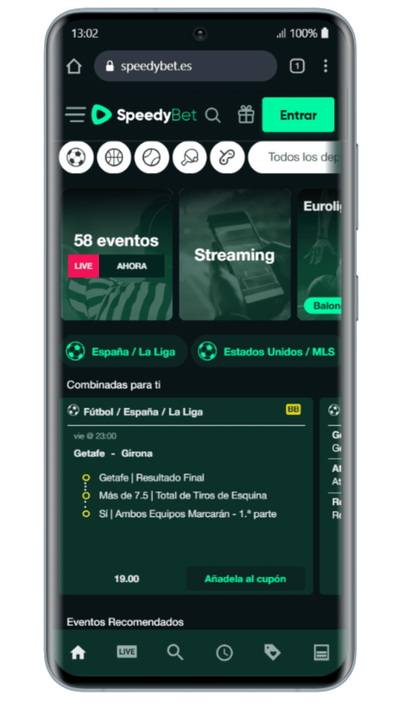 Apuestas deportivas en speedybet casino